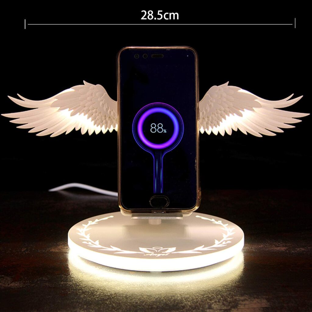 angel wings wireless charger size